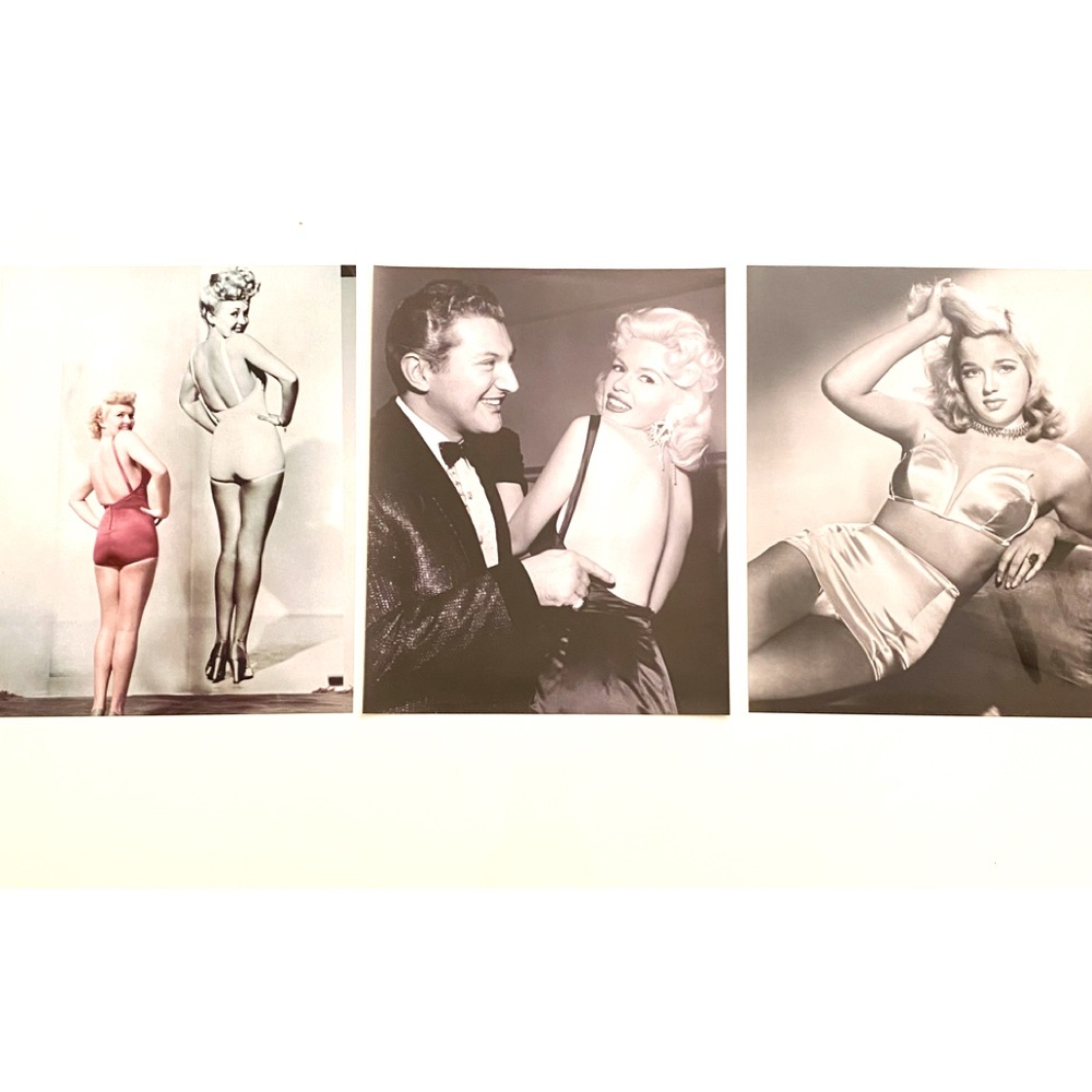 3 11x14 photos Hollywood Garbo Mansfield Liberace Diana Dors pin up vintage glam